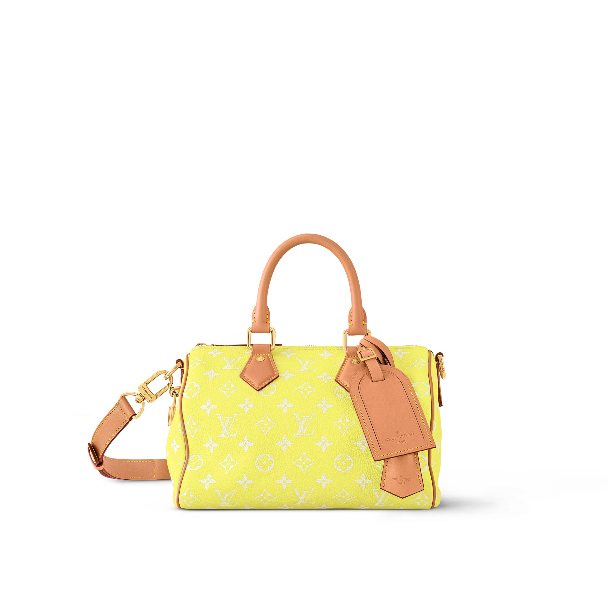 LOUIS VUITTON モカシン イエロー Louis Vuitton Yellow Soft Calfskin Monogram Speedy P9